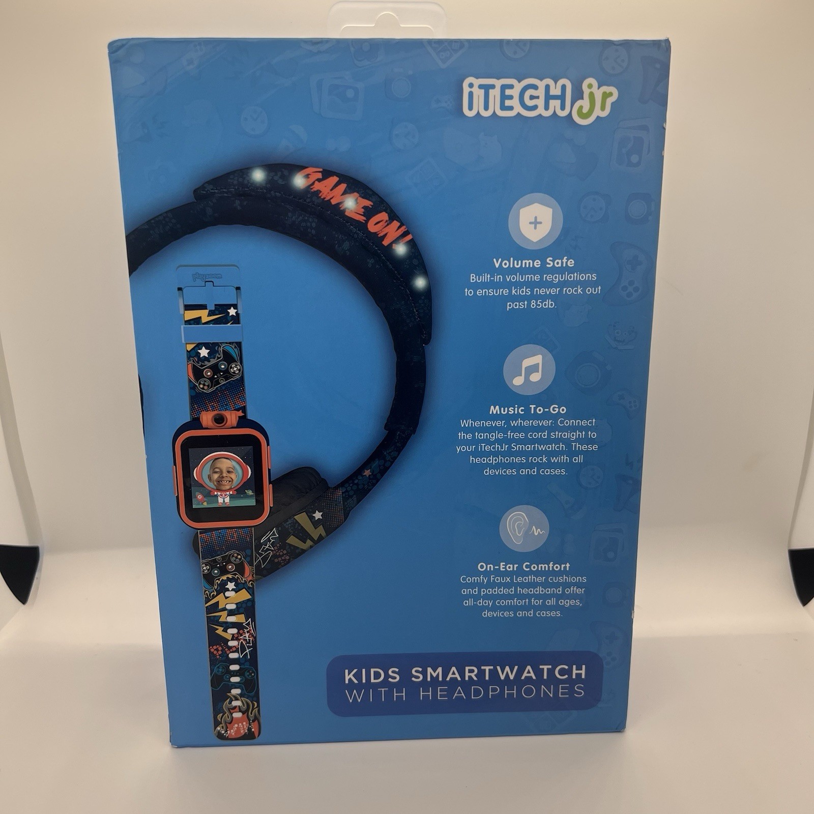 itech jr Kids Smartwatch with Headphones 3+ MP3 Camera Record 25+ Game STEM