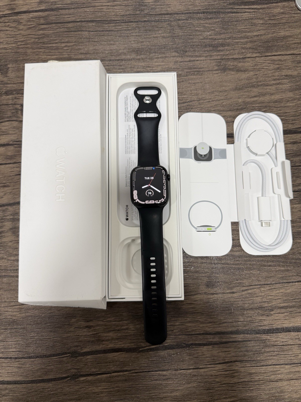 Apple Watch Series 10 (GPS) 46MM Jet Black Aluminum Case Black Sport Band