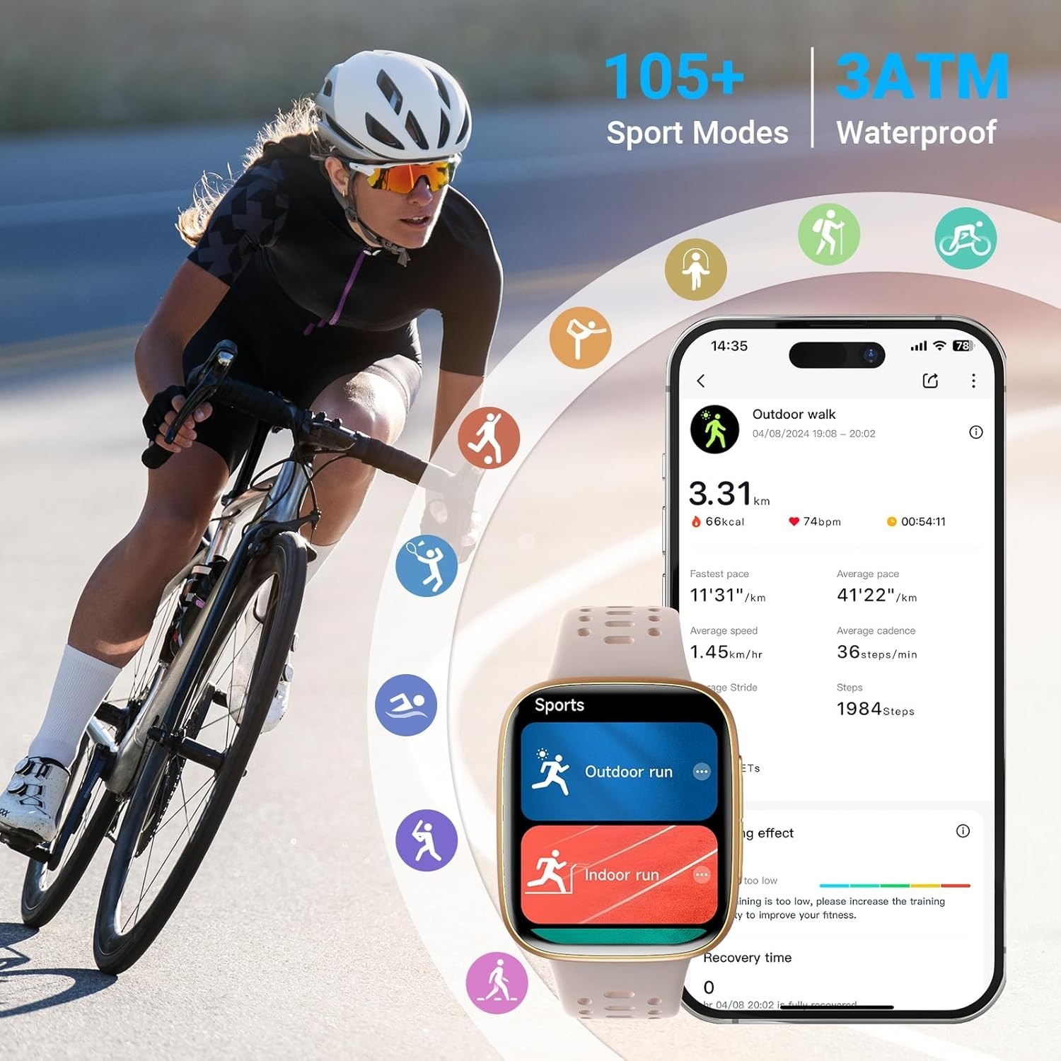 Reloj Inteligente Para iPhone Android De Mujer Smart Watch Pantalla Táct NEW US.