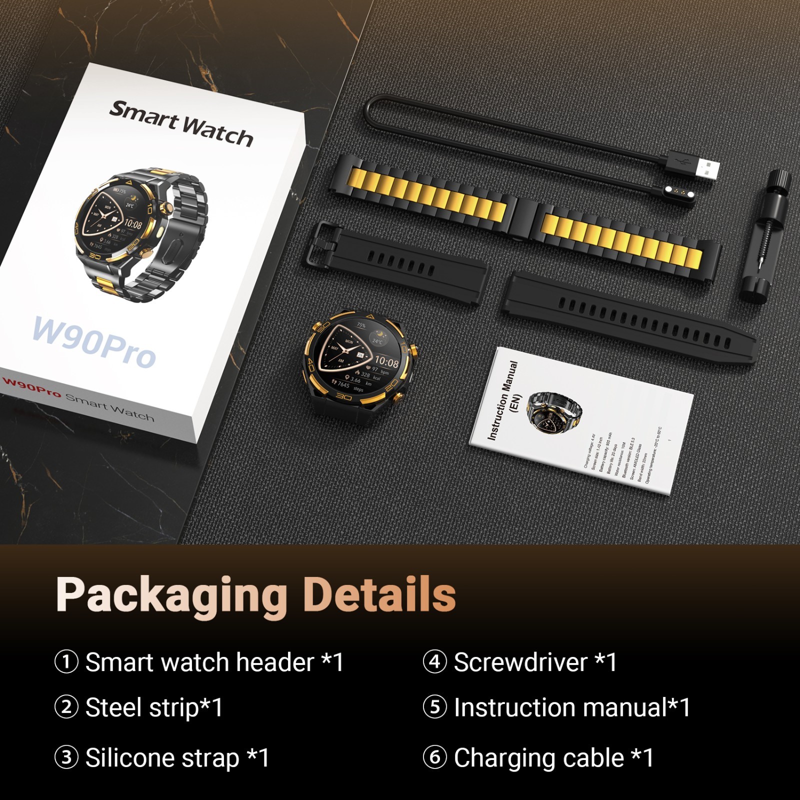 ChatGPT Smart Watch For Men Military Stainless steel Smartwatch For iOS Android