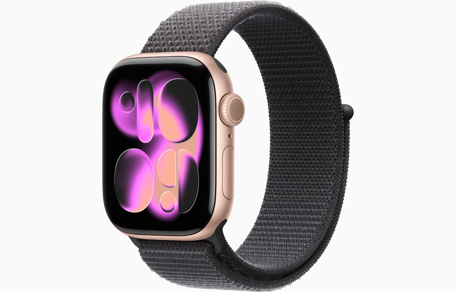 Apple Watch Series 11 42mm Rose Gold Aluminum GPS Sport Loop Band Dark Gray- New