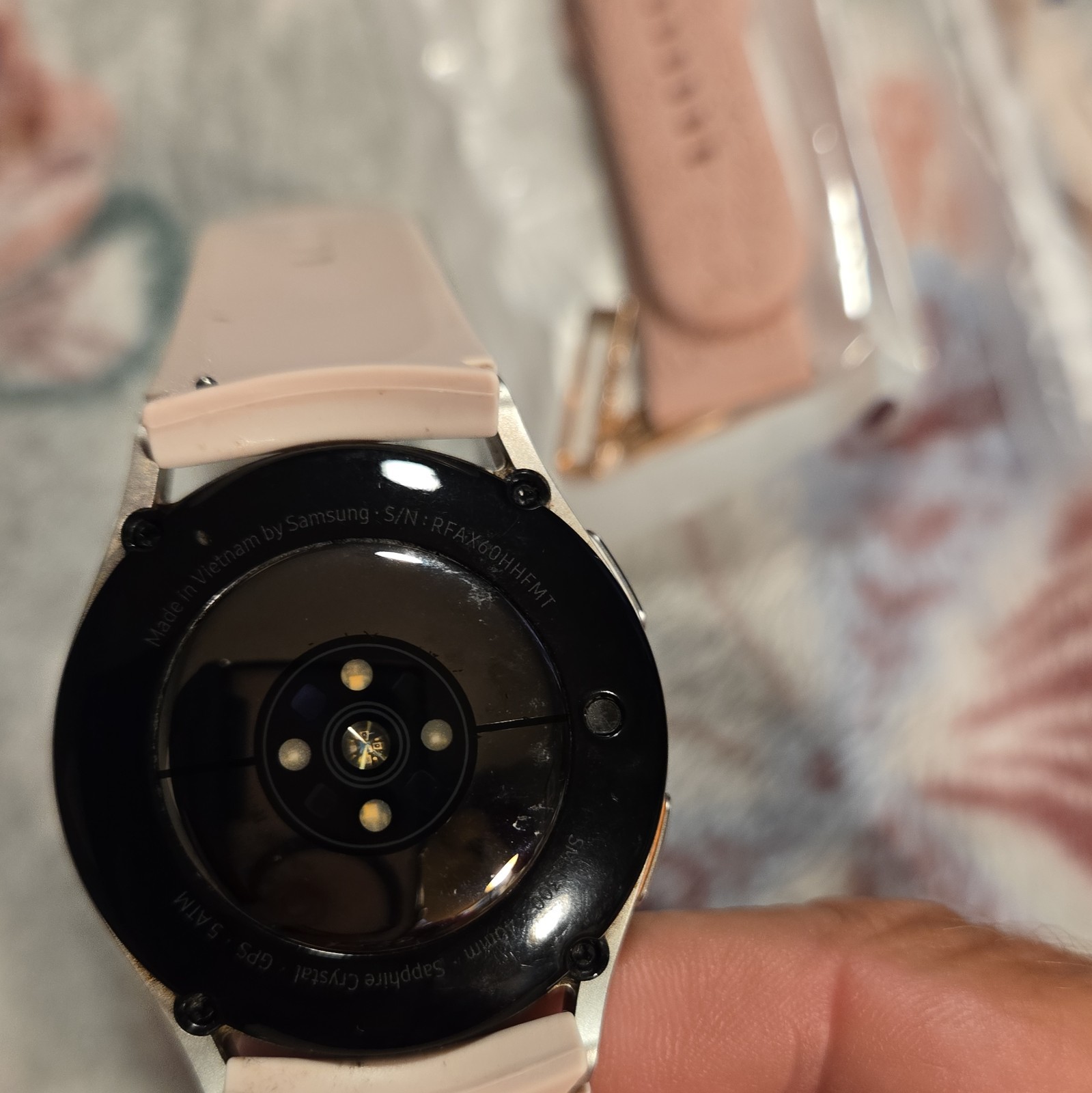 Samsung Galaxy Watch7 40mm Silver GPS Sapphire 5 ATM 32GB Wear OS Pink Band