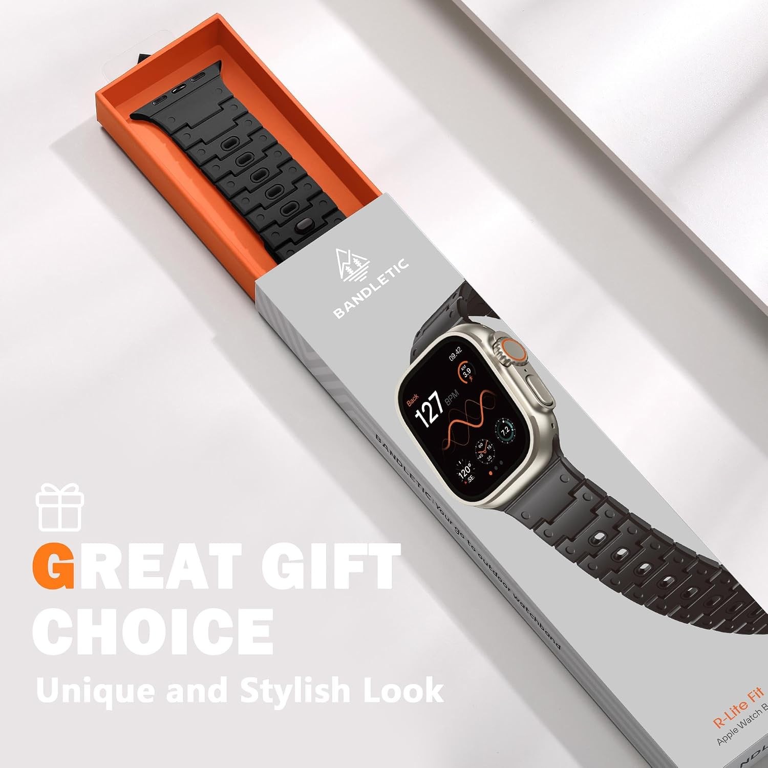 Black Magnetic Sports Band for Apple Watch Ultra 49mm – Rugged Silicone Strap