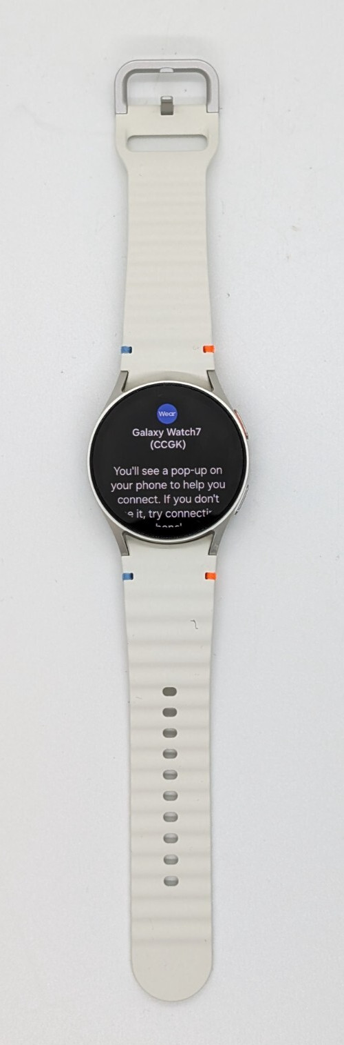 Samsung Galaxy Watch 7 40MM Smart Watch W/ Cream Sport Band – For PARTS/AS-IS!