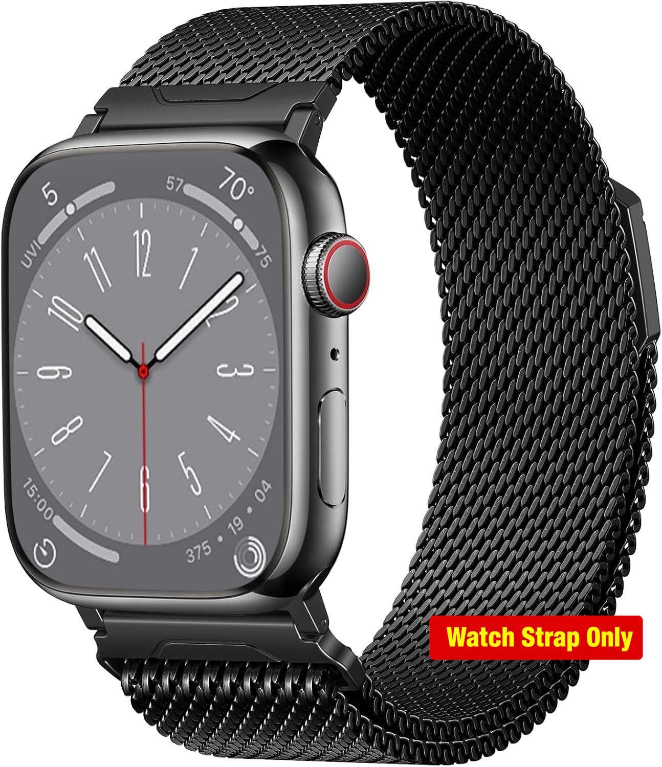 Black Magnetic Metal Band for Apple Watch Ultra 49mm, Compatible with iWatch