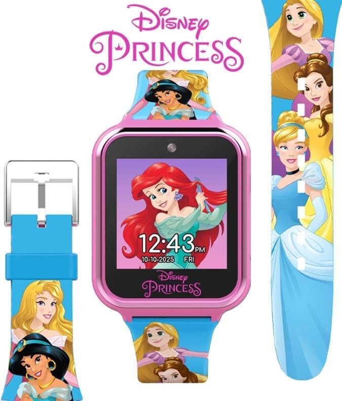 Disney Princess Kids Smartwatch Touchscreen Selfie Camera Pedometer Alarm