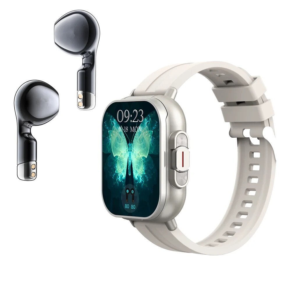 2 in 1 Smart Watch With TWS Earbuds Bluetooth Wireless Headset For iOS Android