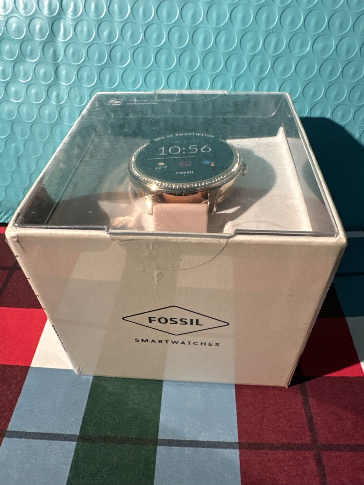 Fossil Gen 5E 42mm Pink Stainless Steel Case with Pink Silicone Strap Ftw6066