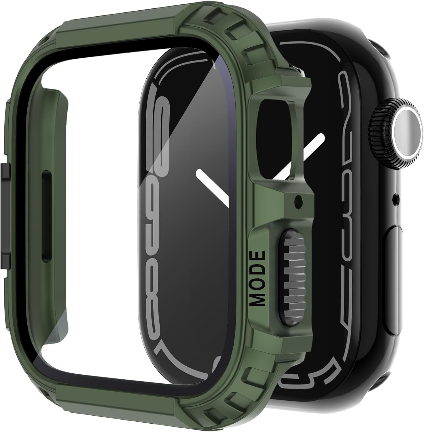 Rugged Bumper Case for Apple Watch SE3/Series 6 5 4 44mm with Screen Protector