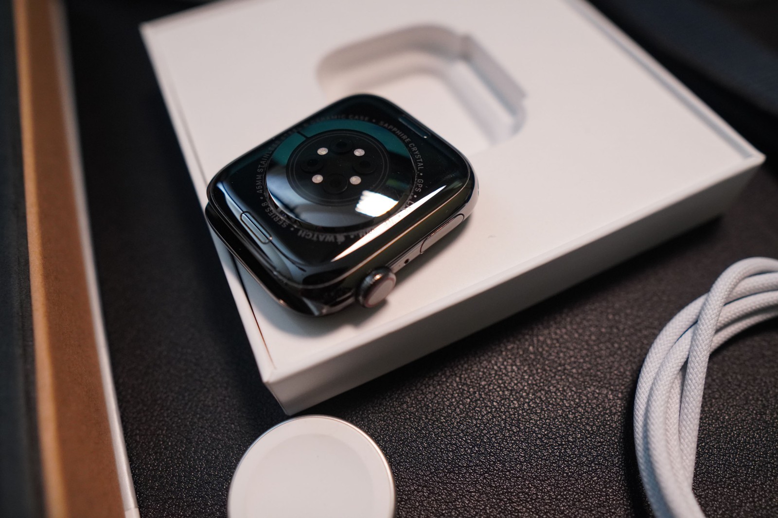 Apple Watch Series 8 [GPS, Cellular, 45mm] Stainless Steel 87% Battery w/ Straps