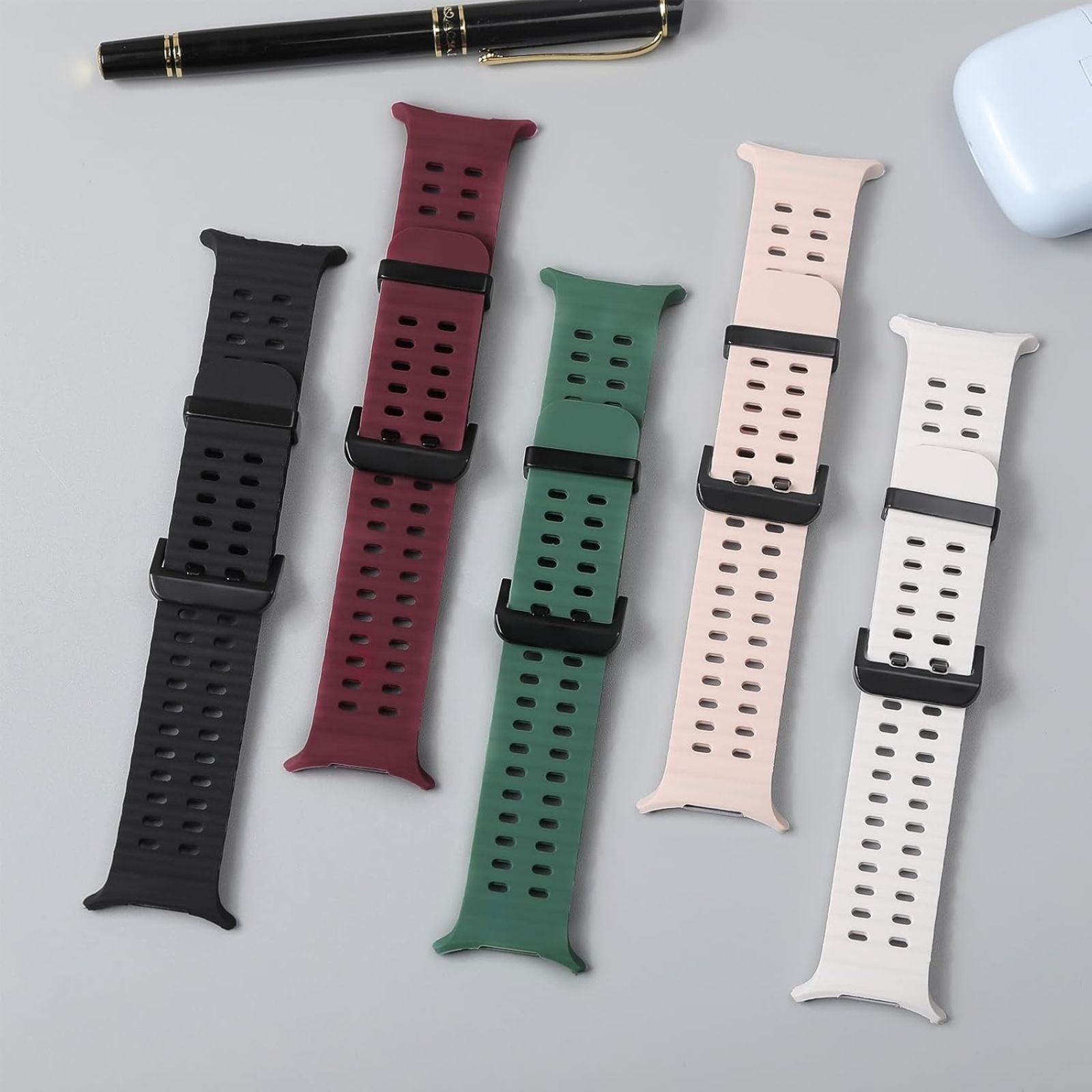 Soft Silicone Strap Band Compatible with Samsung Galaxy Watch Ultra 47mm,Black