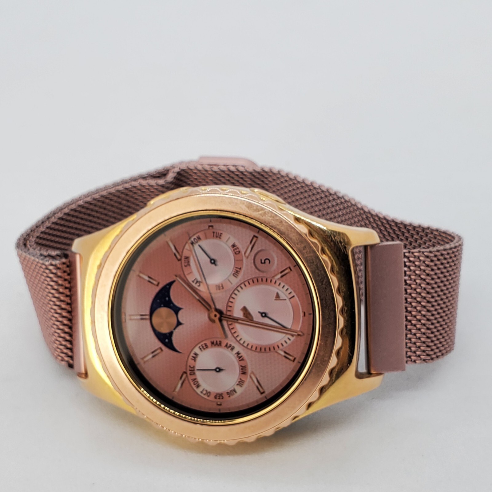 Samsung Galaxy Gear S2 40MM Rose Gold Case Rose Gold Milanese Band Working
