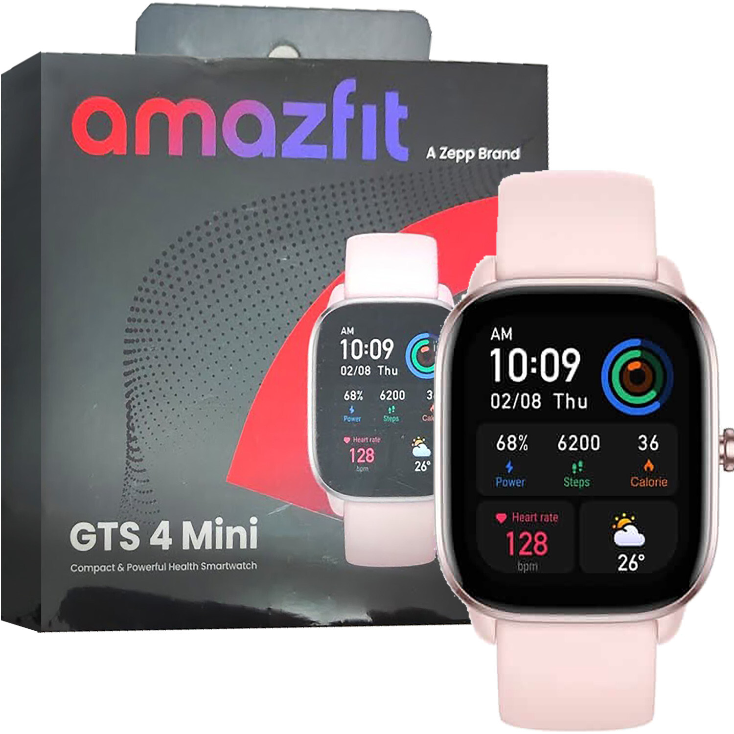 Amazfit GTS 4 Mini Bluetooth Flamingo Pink Smartwatch NEW