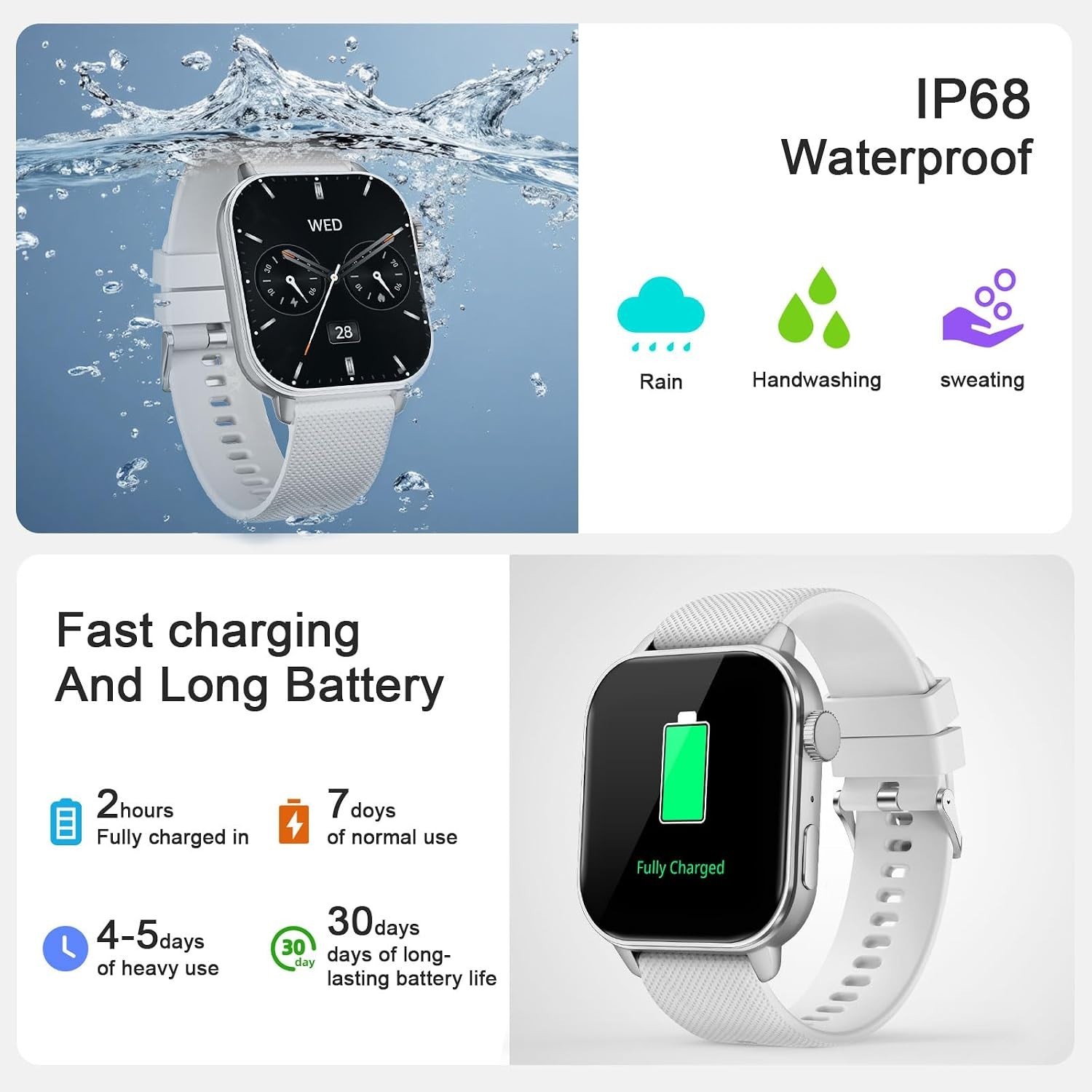 Smart Watch for Men Women, 1.85” AMOLED HD Fitness Watch with 120+ Sports Mo…