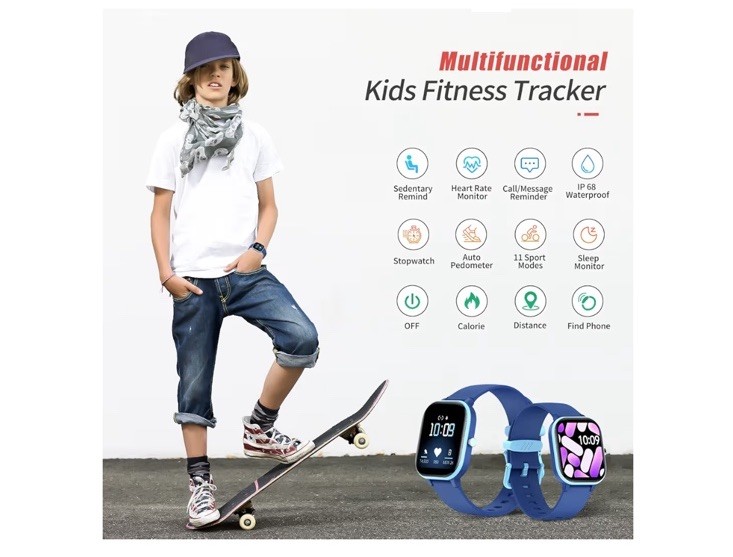 Kids Fitness Tracker Watch, IP68 Kids Waterproof Smart Watch with 19 Sport Heart