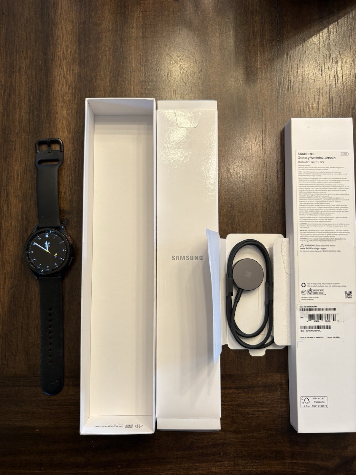 Samsung Galaxy Watch6 Classic 43mm GPS Bluetooth Black Smartwatch SM-R960NZKDXAA