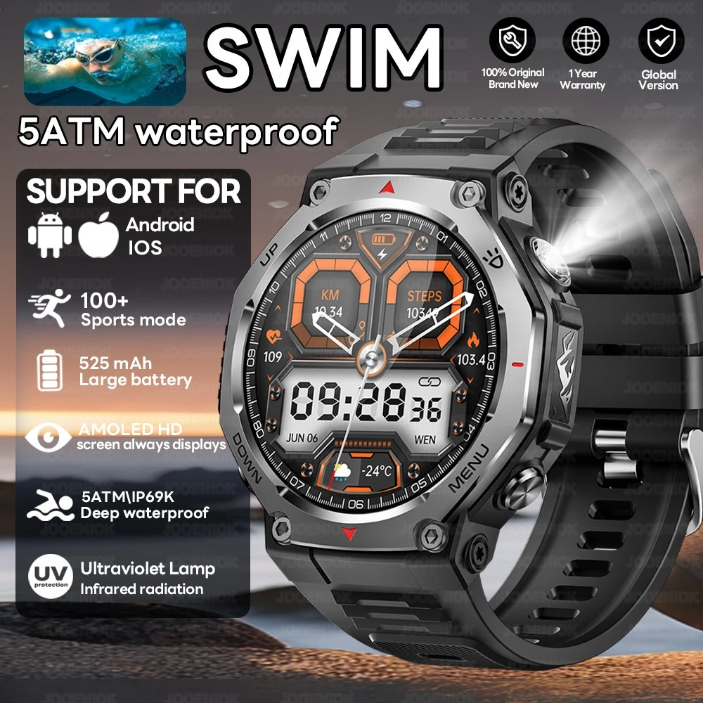Military Smartwatch 1.43″ AMOLED GPS Bluetooth Call Waterproof Sports Watch
