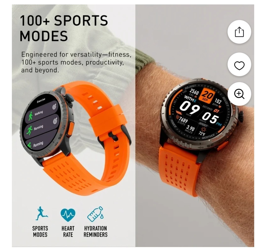 WITHit Zetta Series Smartwatch, 1.43″ Full Touch Amoled Screen, Unisex