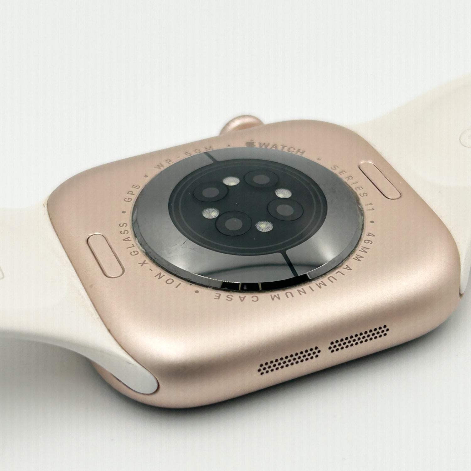 GPS Only Apple Watch Series 11 46MM Rose Gold Aluminum PINK BAND MEUX4LW/A