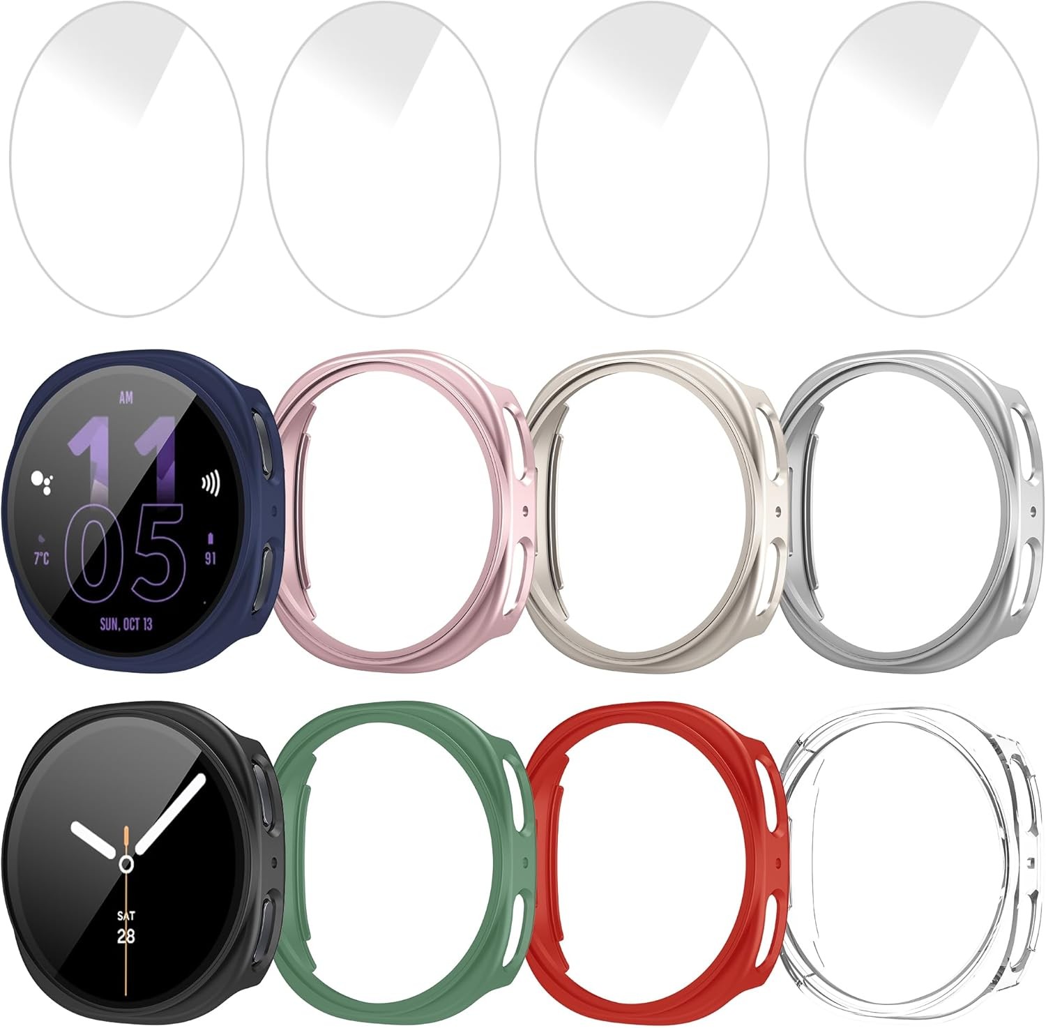 8+4 Pack Case for Samsung Galaxy Watch 9 44mm with Tempered Glass Protector