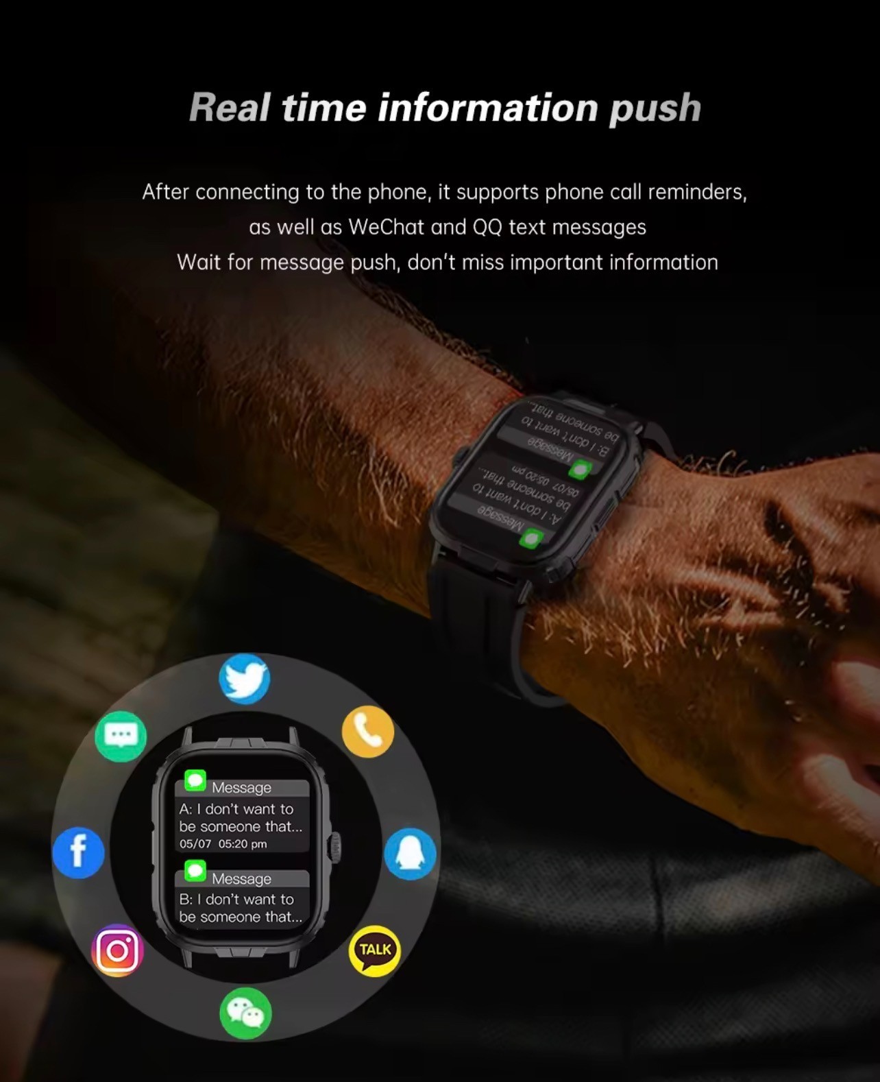 M106 Smart Watch Sports BT Calls Heart Rate Fitness Multi Sports Monitor