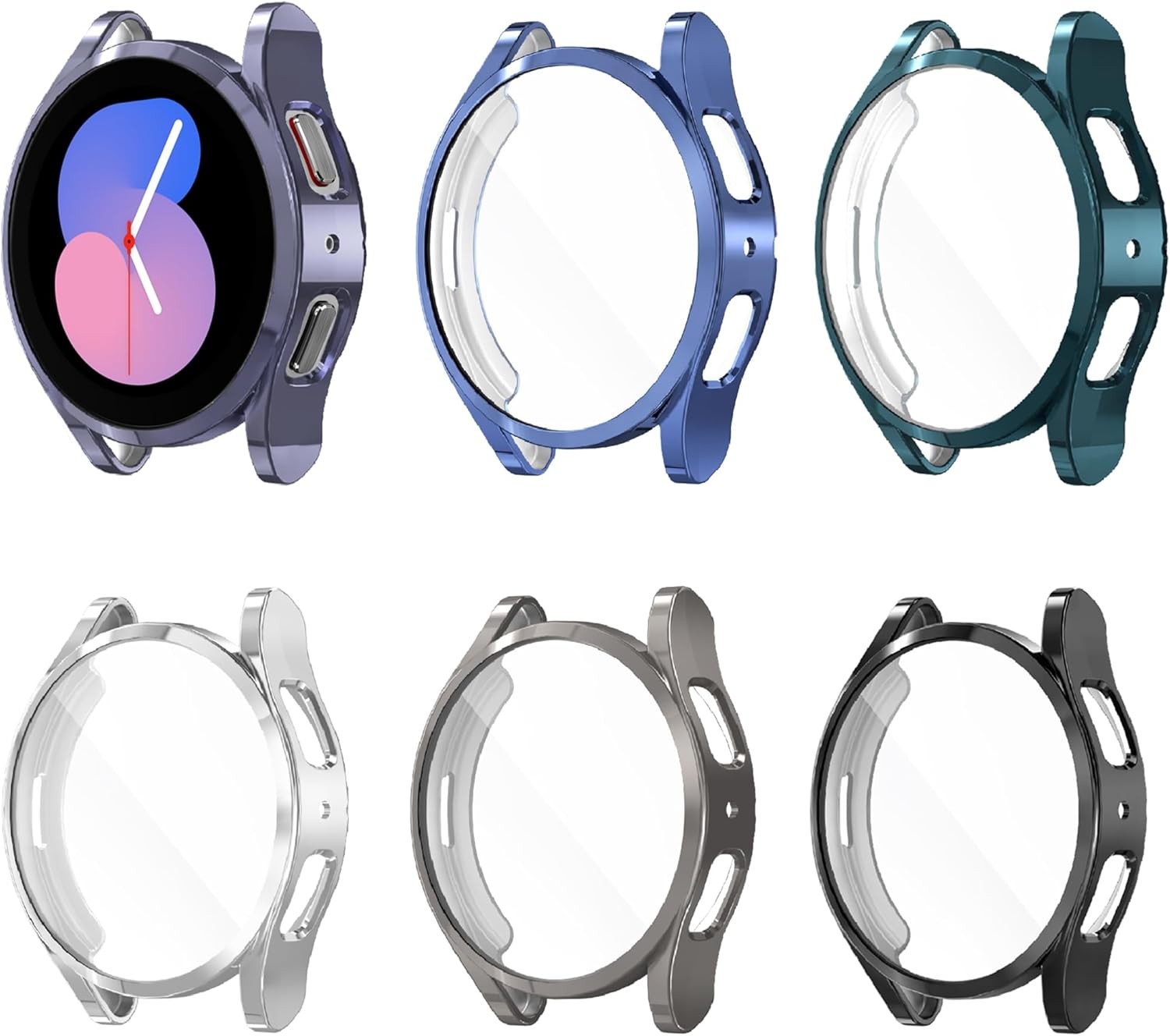 6 Color Pack Soft TPU Protective Cover for Galaxy Watch 5 40mm & Watch 4 40mm