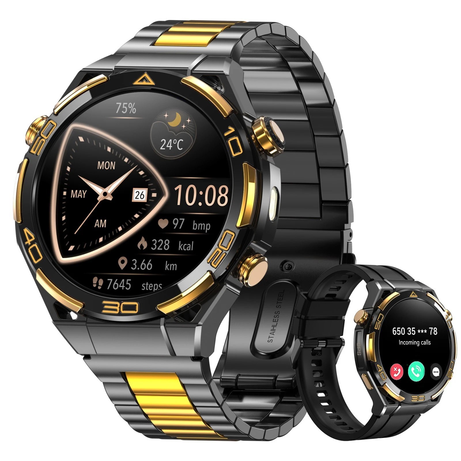 Tactical Smart Watch Men With GPS 900mAh 20-Day Battery Life ， Al Custom Face