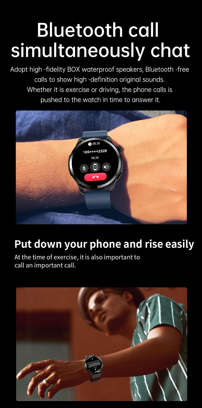 Men’s Smart Watch Bluetooth Call 1.39-inch Touch Screen Bluetooth Smartwatches