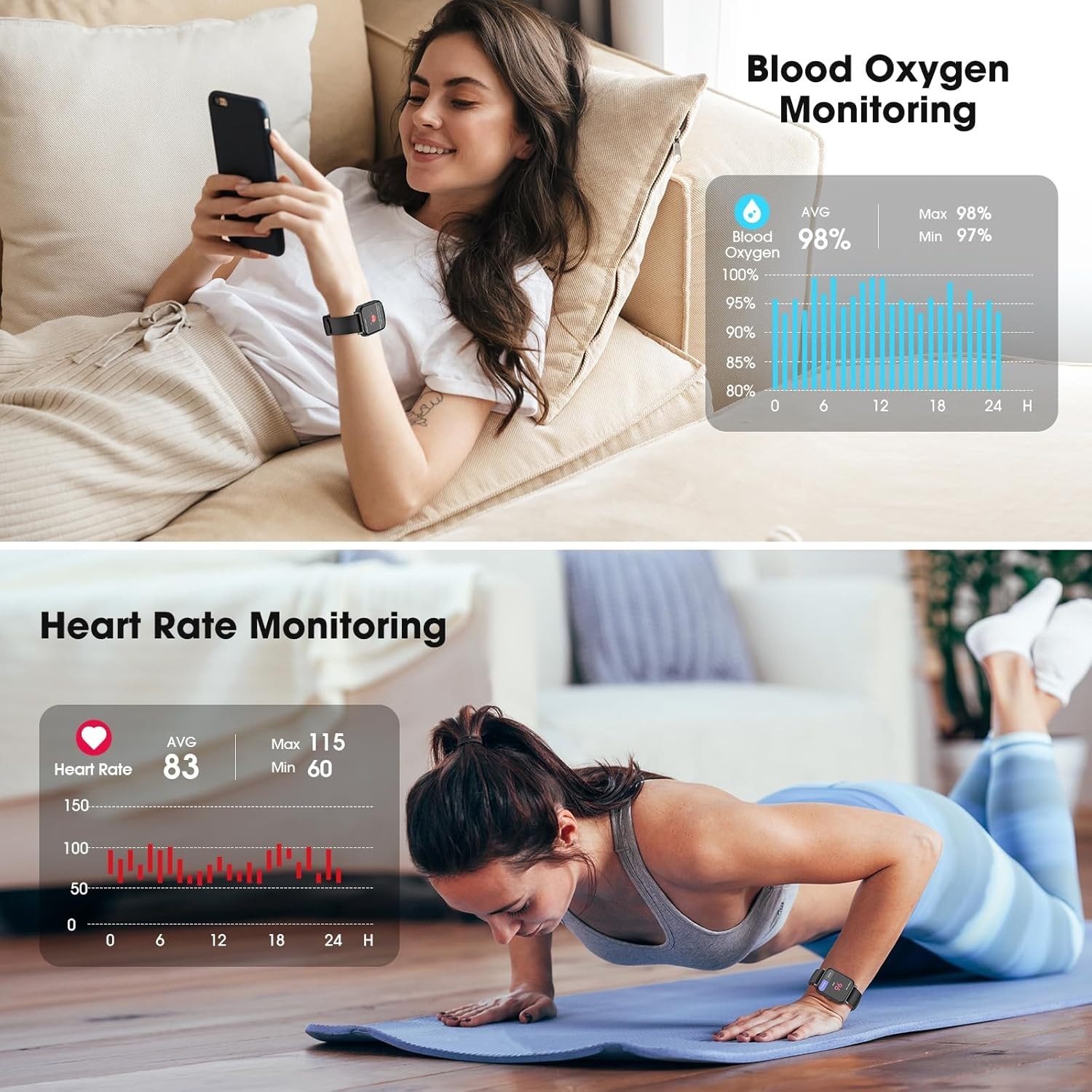 Luxury Fitness Tracker Smart Watch: Real-Time Heart Rate, Sleep & Oxygen Monitor