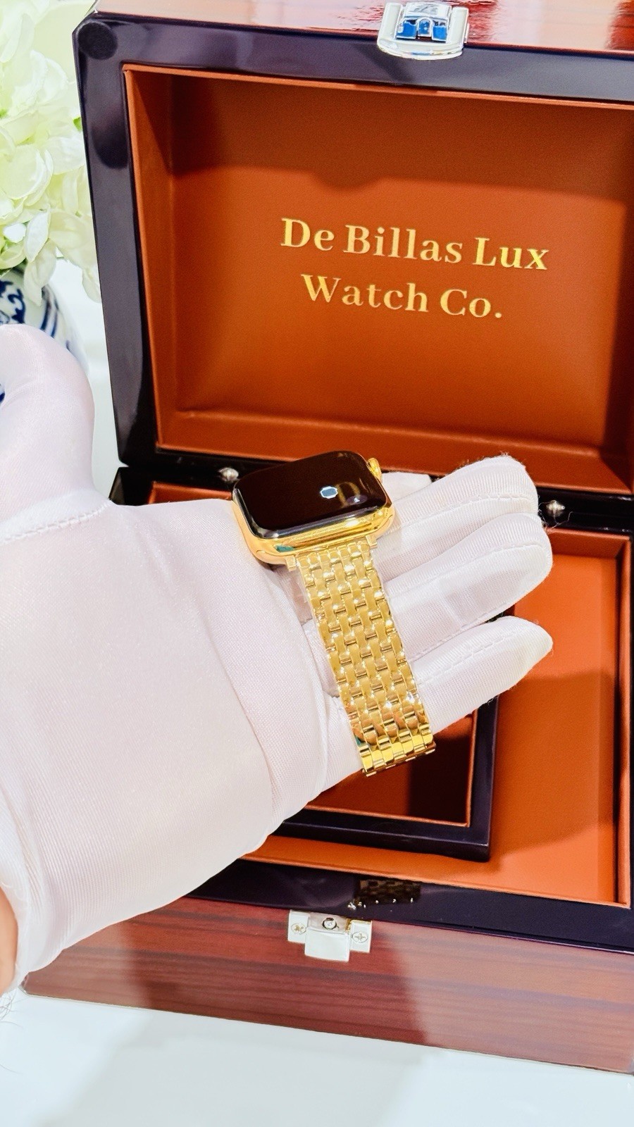 24K Gold Plated 45MM Apple Watch SERIES 9 With Gold Polished Shiny Band GPS LTE