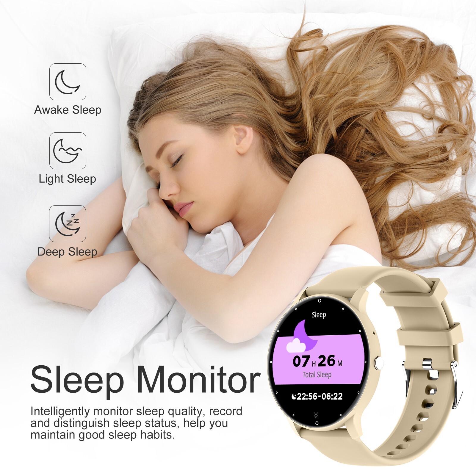 2024 Smart Watch Fitness Heart Rate Blood Pressure Monitor Waterproof Bracelet