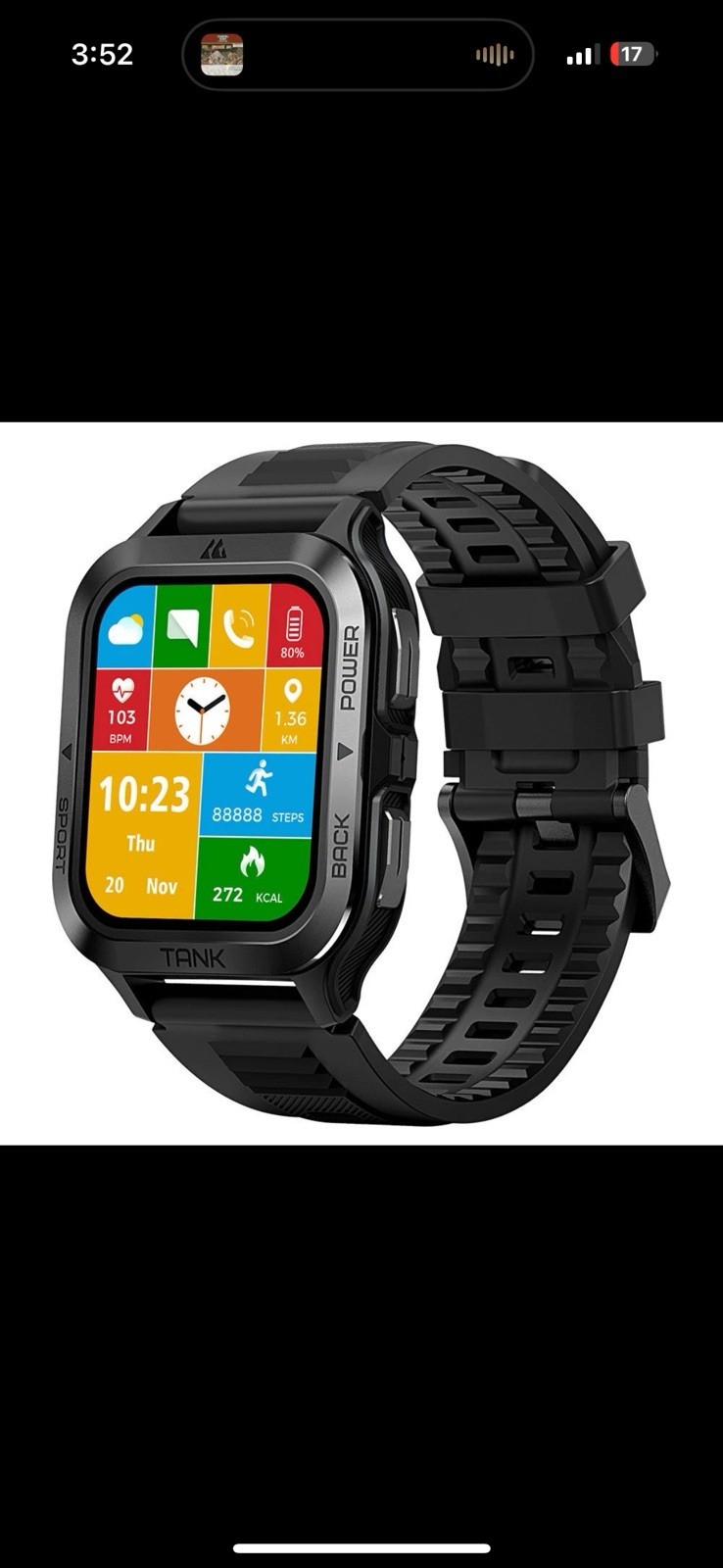 TANK M2 Smart Watch Waterproof Weather Sleep Monitoring Rugged Fitness Tracker