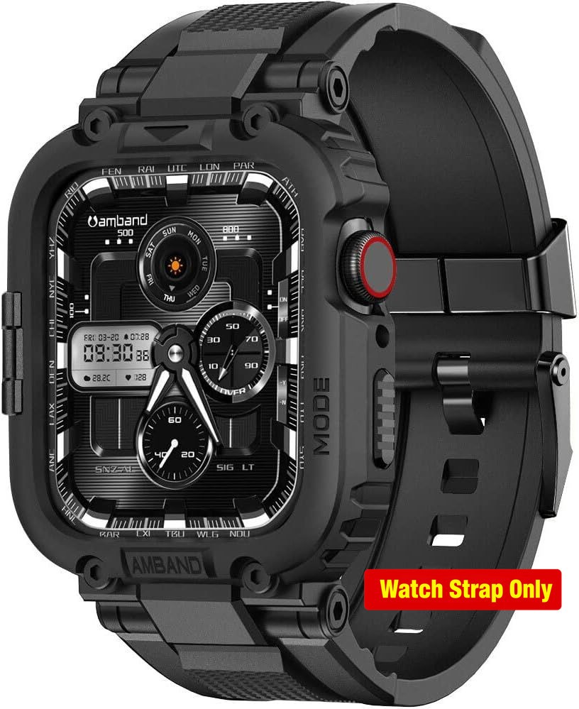 TPU Strap Compatible with Apple Watch 9/8/7/6/5/4 41mm/40mm Military Black