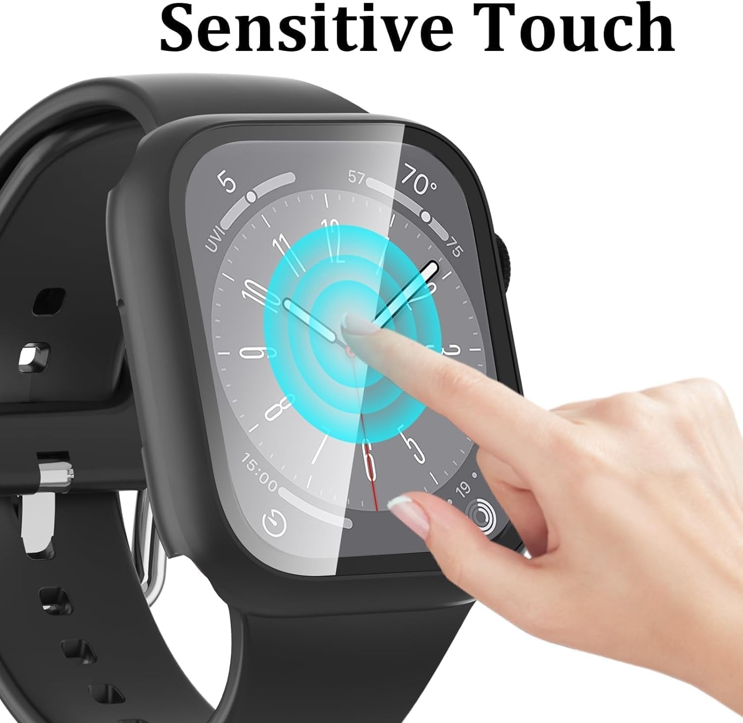 6-Pack Case for Apple Watch 44mm Series SE 3/SE 2/SE/6/5/4 with Tempered Glass