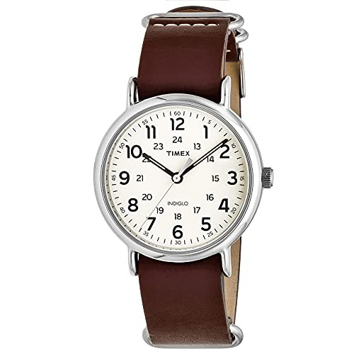 TIMEX Weekender Men’s Quartz Watch Brass and Calf Leather T2P495 NEW