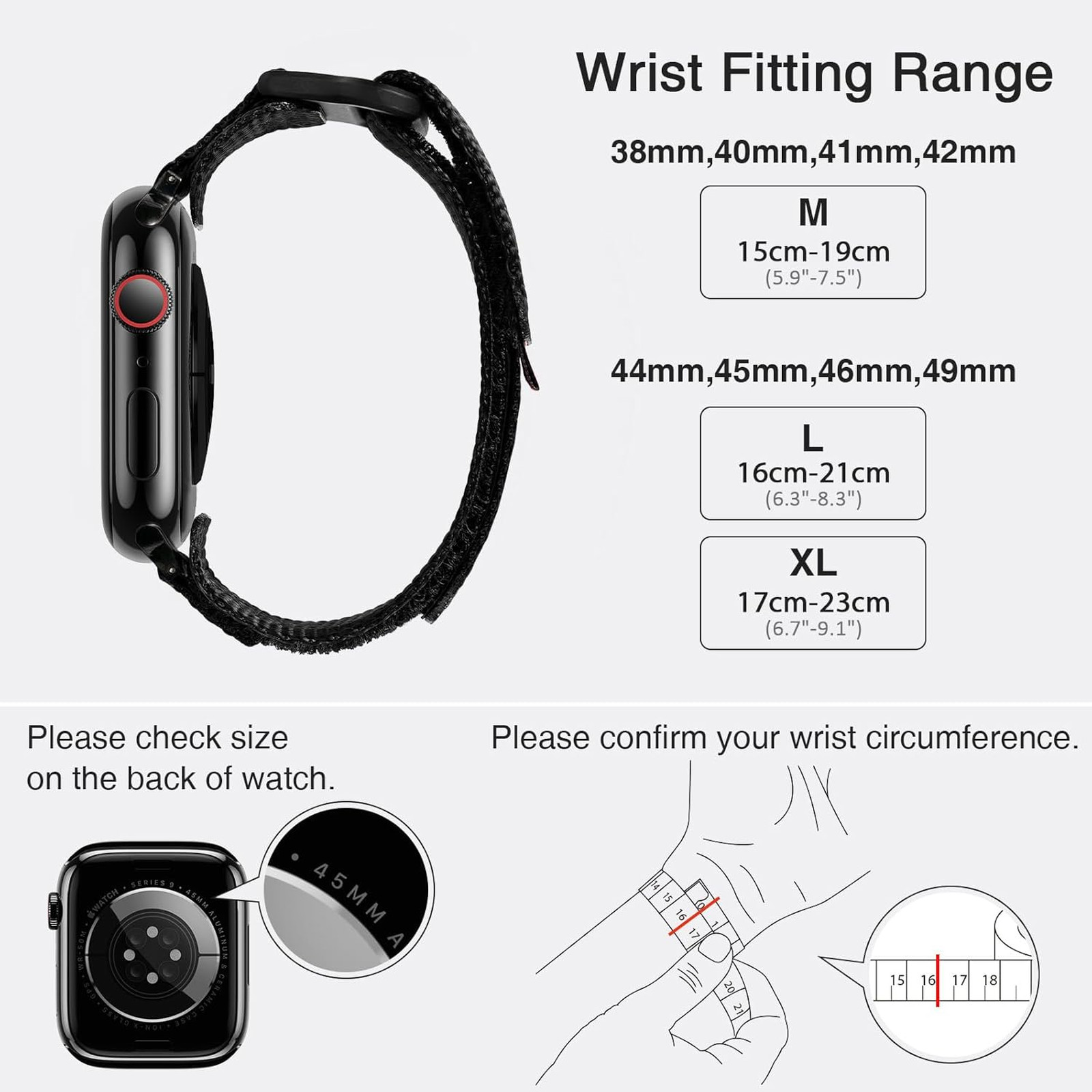 Rugged Nylon Watch Band Compatible with Apple Watch Ultra Series 49mm Series 4 5