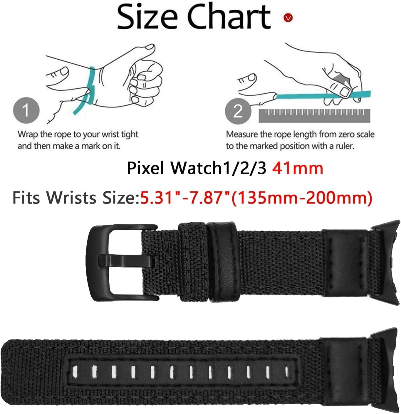 Woven Nylon Strap Compatible with Google Pixel Watch 3