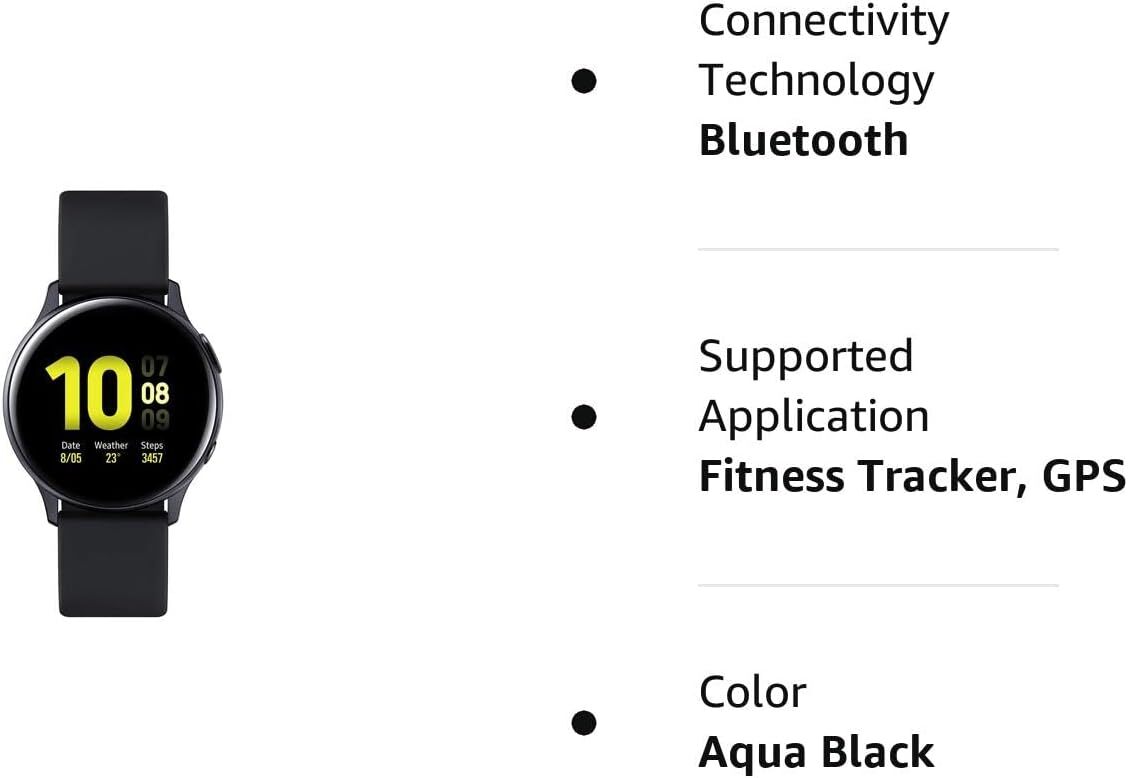 Samsung – Galaxy Watch Active2 Smartwatch 40mm Aluminum – Aqua Black SM-R830NZK