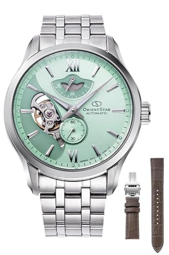 ORIENT STAR Watch, Layered Skeleton Open Heart RK-AV0B12E Men’s Mint Green NEW
