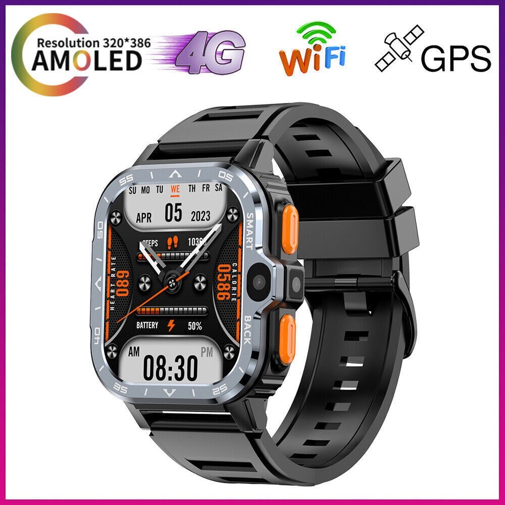 2.03″ Larger Screen 4G Smart Watch PGD 6GB+128GB Heart Rate Monitor Dual 2025
