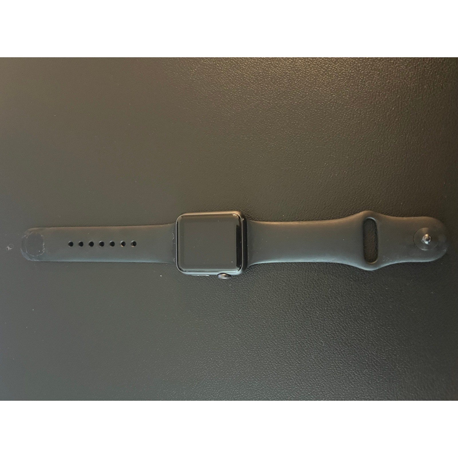Apple Watch 1st Gen 38mm Space Gray Aluminum Case Black Sport Band 7000 Series
