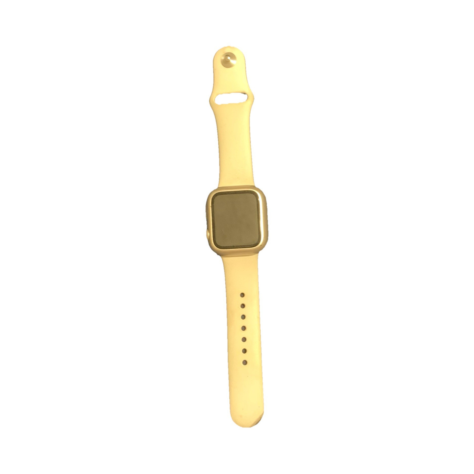 Apple Watch Series 5 Gold Aluminum 40mm Beige Silicone Band Water-Resistant
