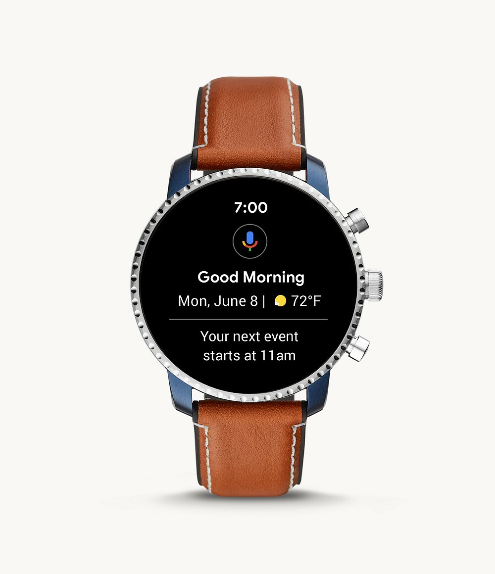 $275 | Fossil FTW4016 Men’s Smartwatch Explorist HR Tan Leather- Factory Sealed