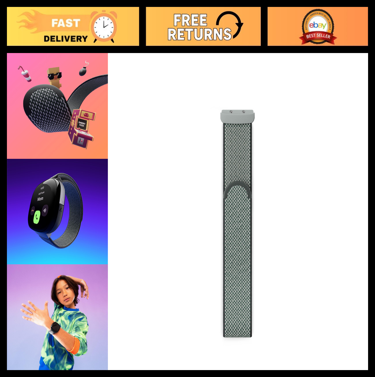 Kids Smartwatch Band – Water Resistant Fitbit Ace LTE – Adjustable One Size Fits