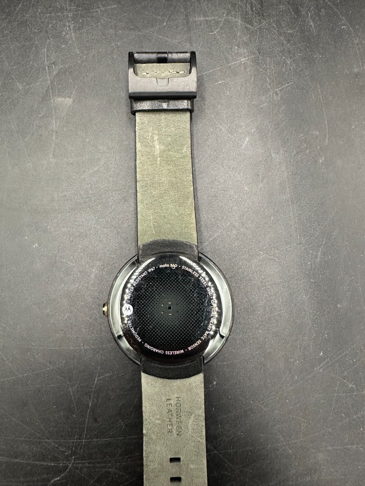 Motorola Moto 360 Smartwatch 46mm Black Leather Wear OS