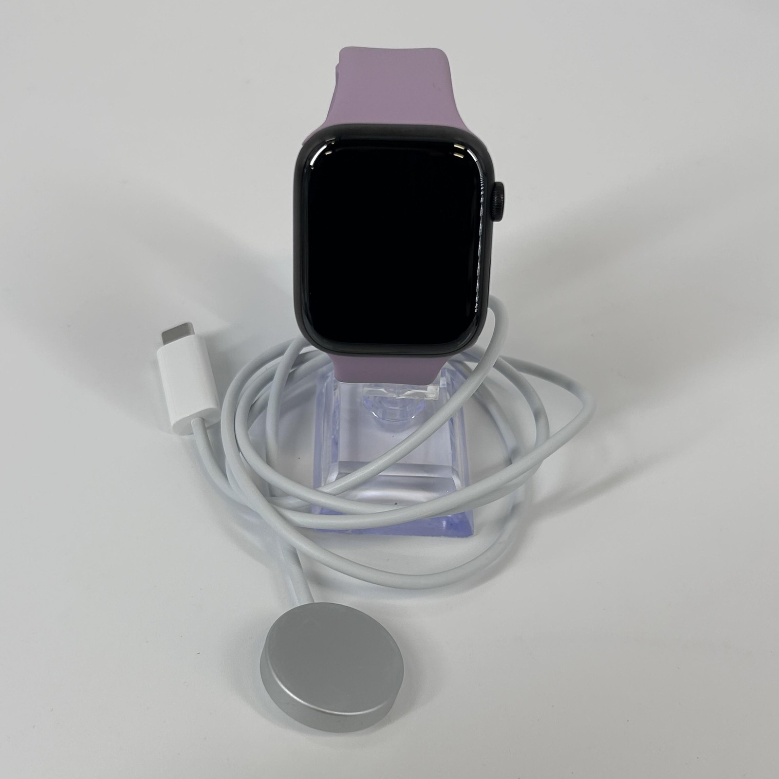 Apple Watch (Series 7) 45mm Space Black Titanium (LTE) w/ Sport Band – Excellent