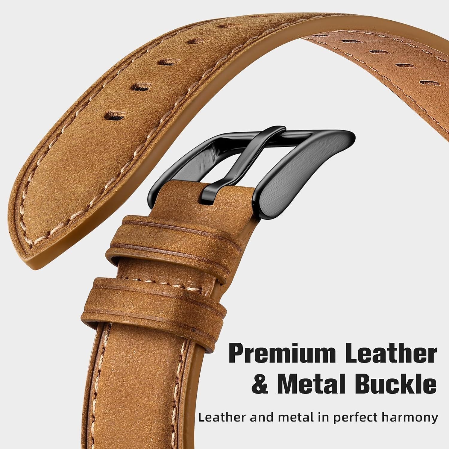 20mm Leather Strap Compatible with Garmin Vivoactive 5, Quick Release