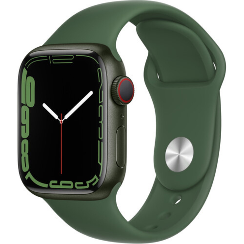 Apple Watch Series 7 45mm GPS/LTE Green Case Clover Band MKJ93LL/A