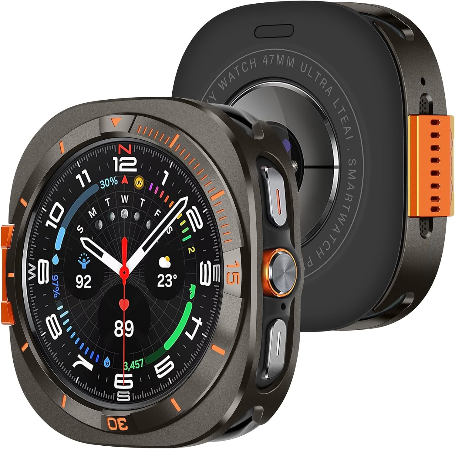 Metal Case For Samsung Galaxy Watch Ultra 47mm Rugged Protective Bumper Cover