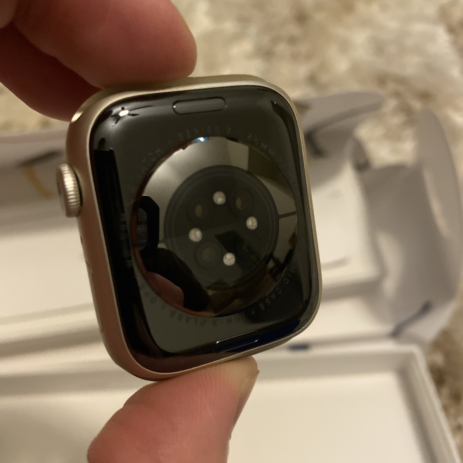 NIB Apple Watch Series 7 GPS 45mm Starlight Aluminum Case with Starlight Band